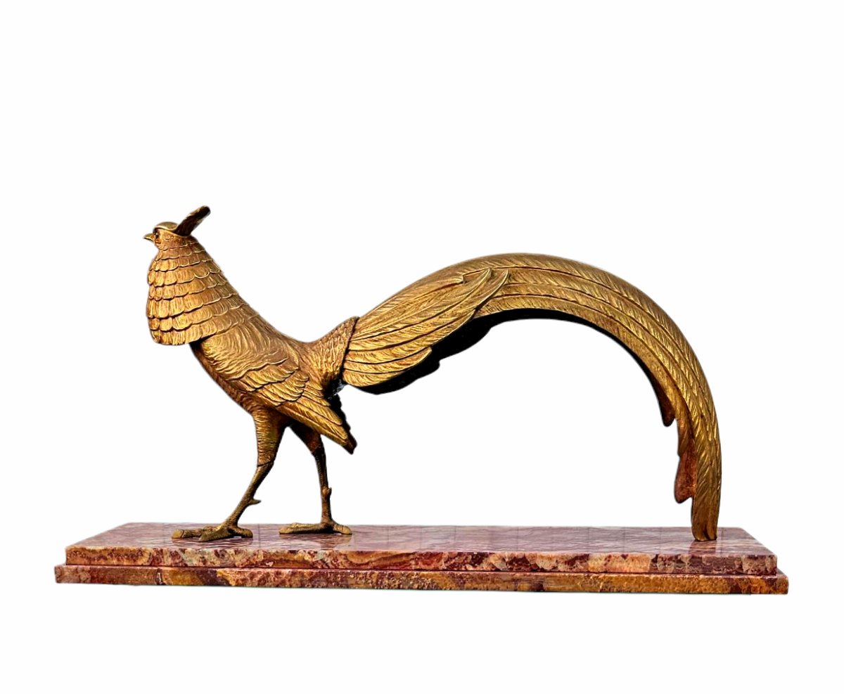 Henri Molins (1893-1958) Très important Bronze doré Art Déco-photo-4