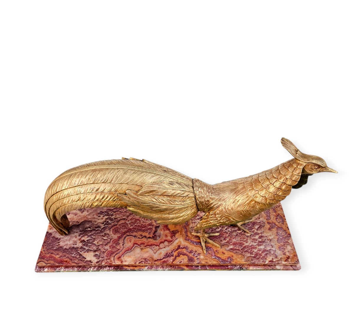 Henri Molins (1893-1958) Très important Bronze doré Art Déco-photo-4