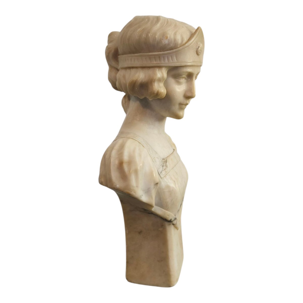 Sculpture en albâtre vers 1900 signée -photo-2