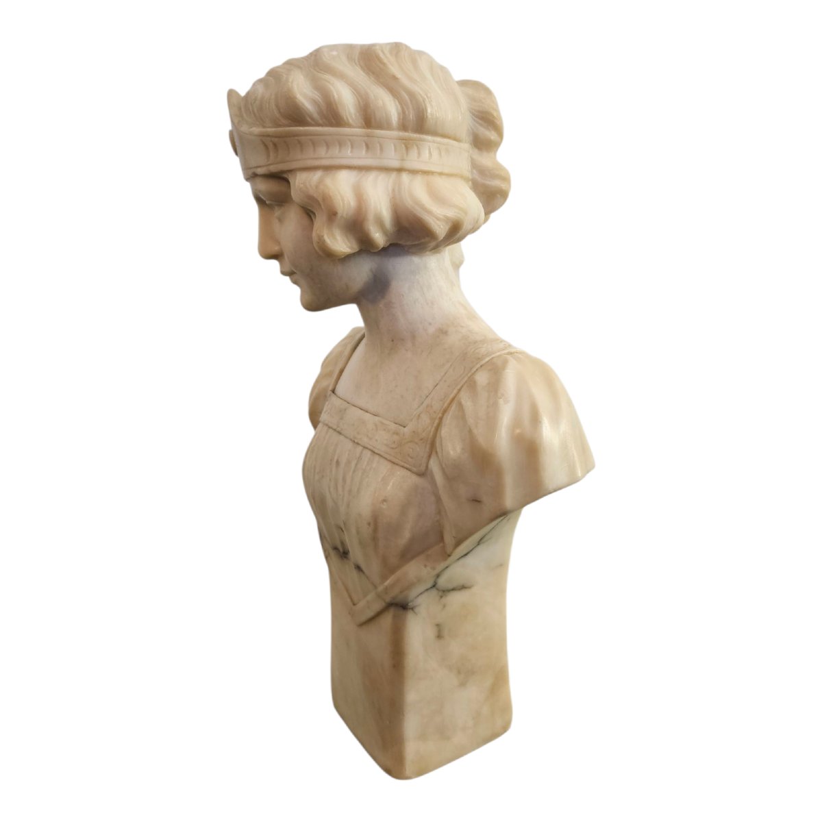 Sculpture en albâtre vers 1900 signée -photo-8