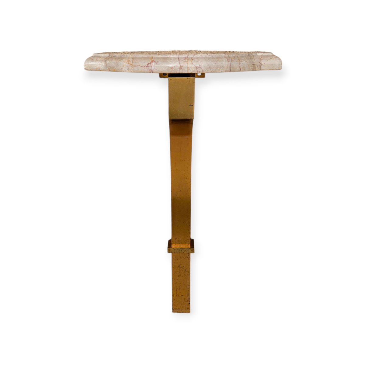 Console d'applique en bronze et marbre 70's-photo-3