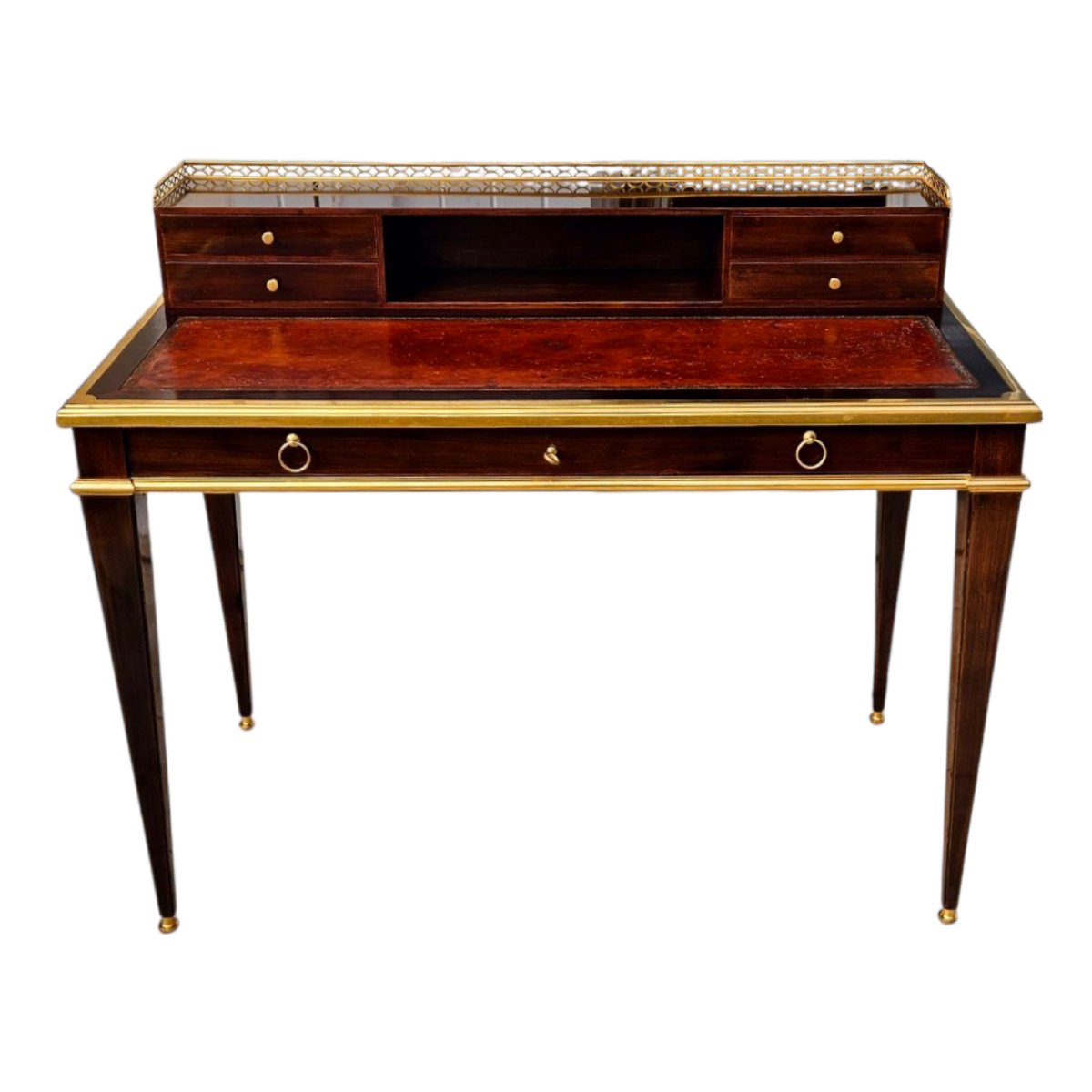 Bureau 1940 en acajou et bronze doré Maison Jansen -photo-4