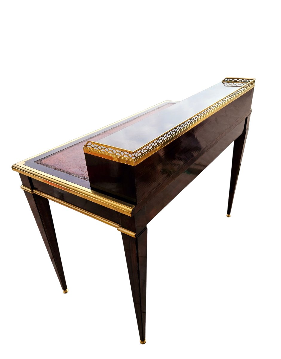 Bureau 1940 en acajou et bronze doré Maison Jansen -photo-1