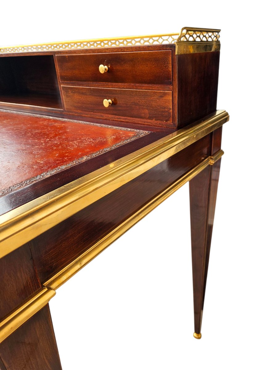 Bureau 1940 en acajou et bronze doré Maison Jansen -photo-2