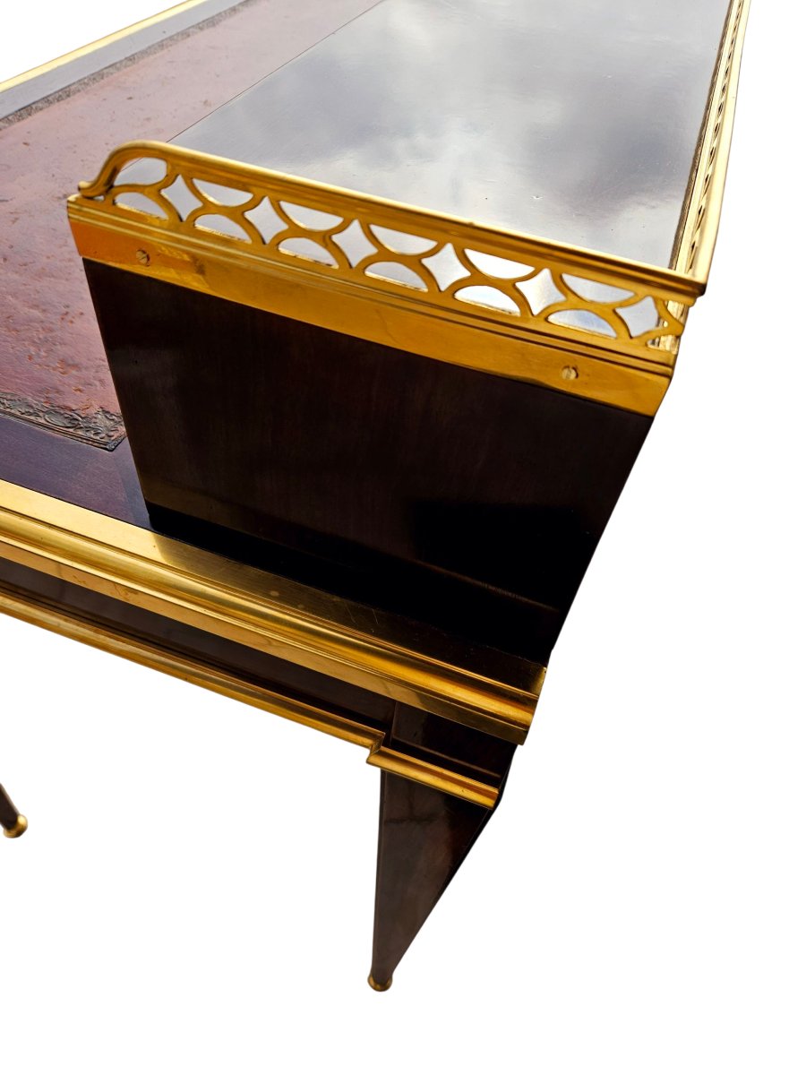 Bureau 1940 en acajou et bronze doré Maison Jansen -photo-4