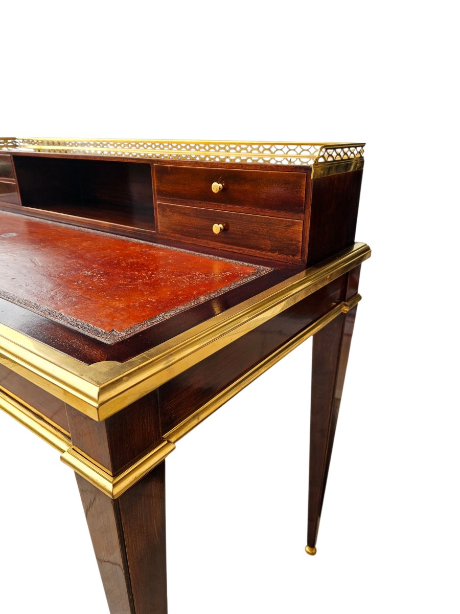 Bureau 1940 en acajou et bronze doré Maison Jansen -photo-6