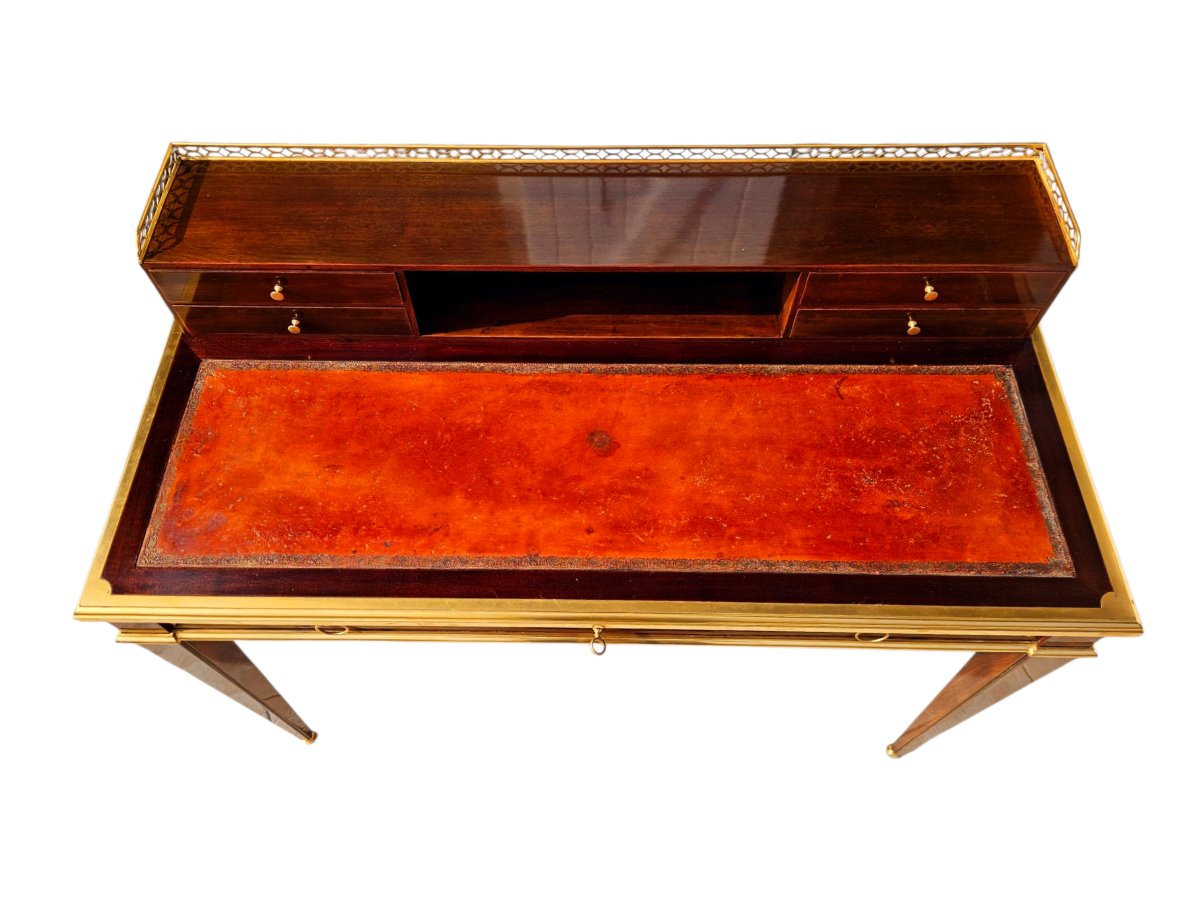 Bureau 1940 en acajou et bronze doré Maison Jansen -photo-7