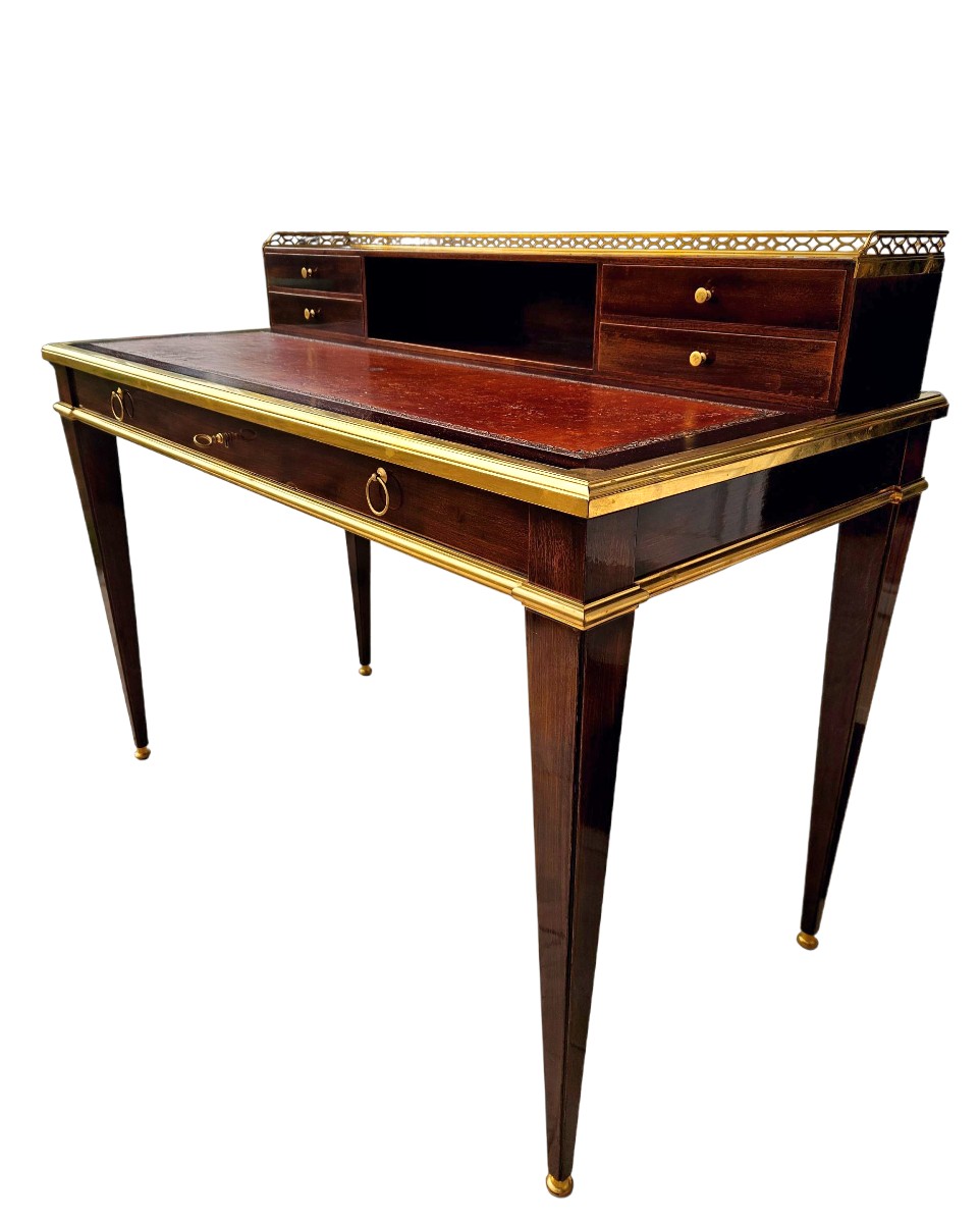 Bureau 1940 en acajou et bronze doré Maison Jansen 