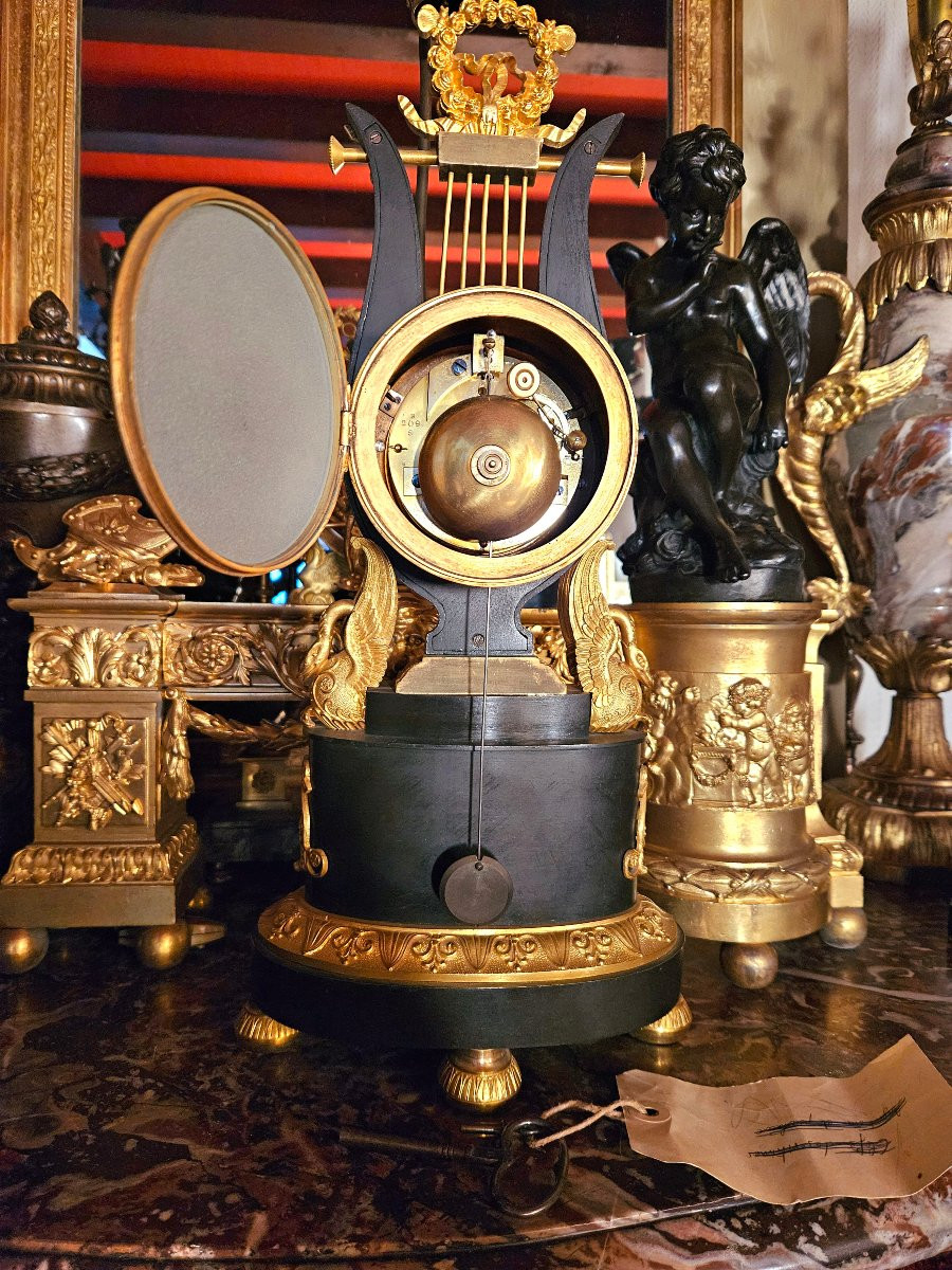Pendule lyre Charles X signée Leroy horloger du Roi-photo-8