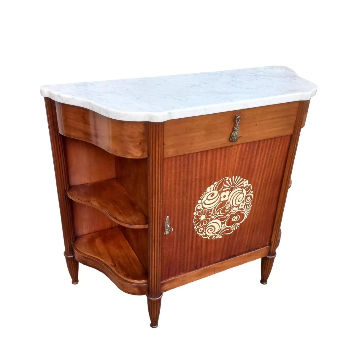 Small Marquetry Art Deco Sideboard-photo-2