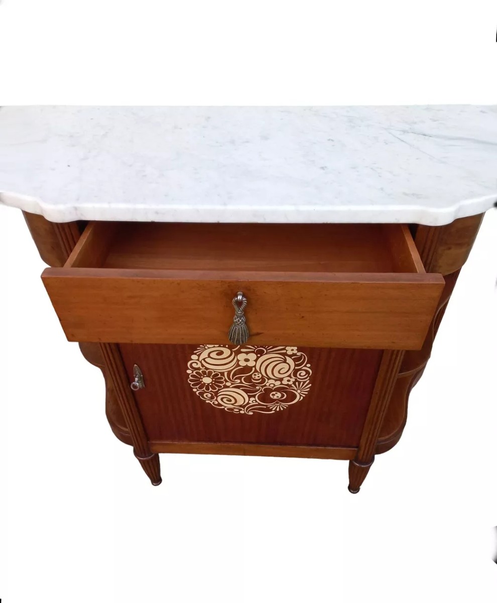 Small Marquetry Art Deco Sideboard-photo-4