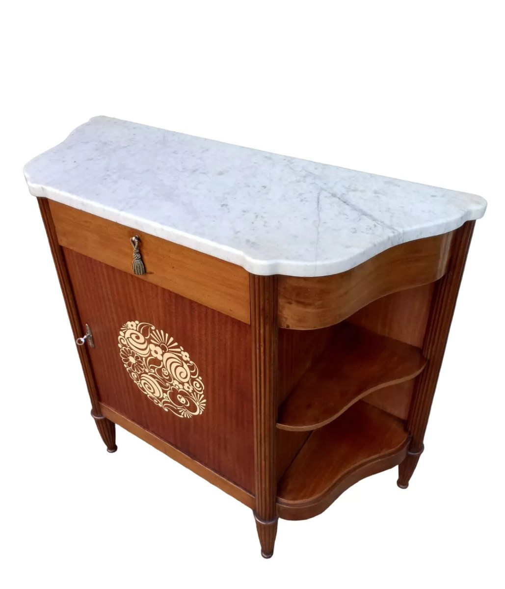 Small Marquetry Art Deco Sideboard-photo-5