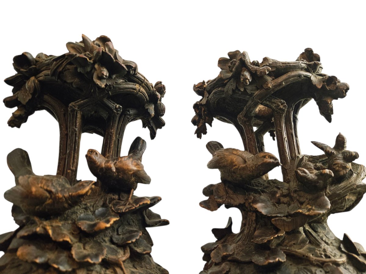 Forêt Noire, piédestaux en tilleul sculpté-photo-4