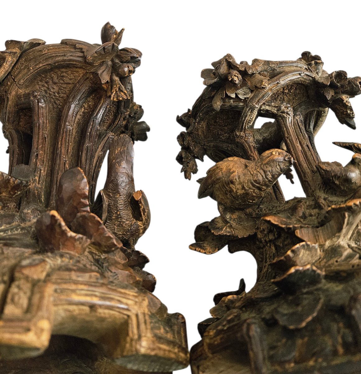 Forêt Noire, piédestaux en tilleul sculpté-photo-3