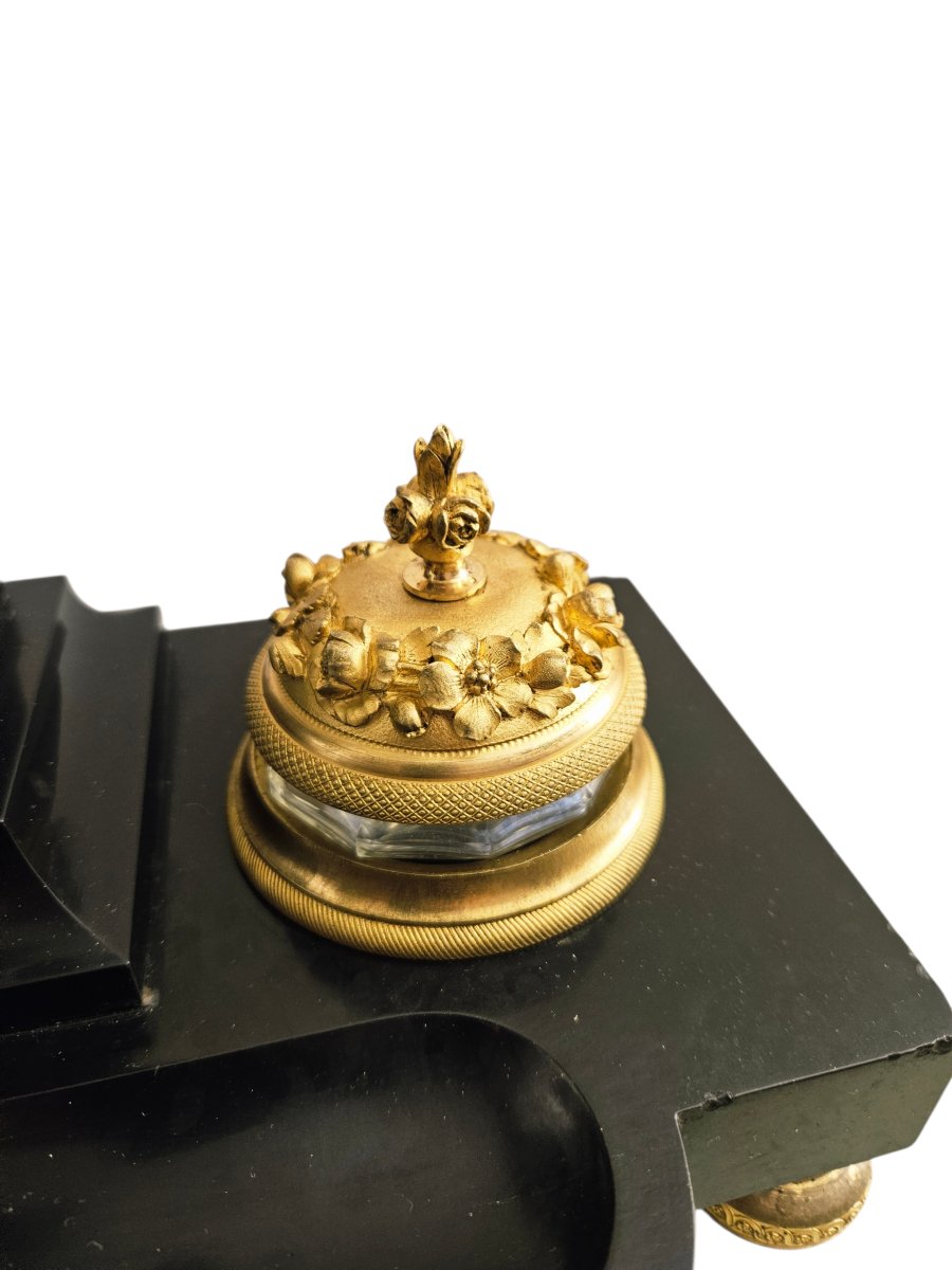 Ecritoire en marbre et bronze Napoléon III-photo-2