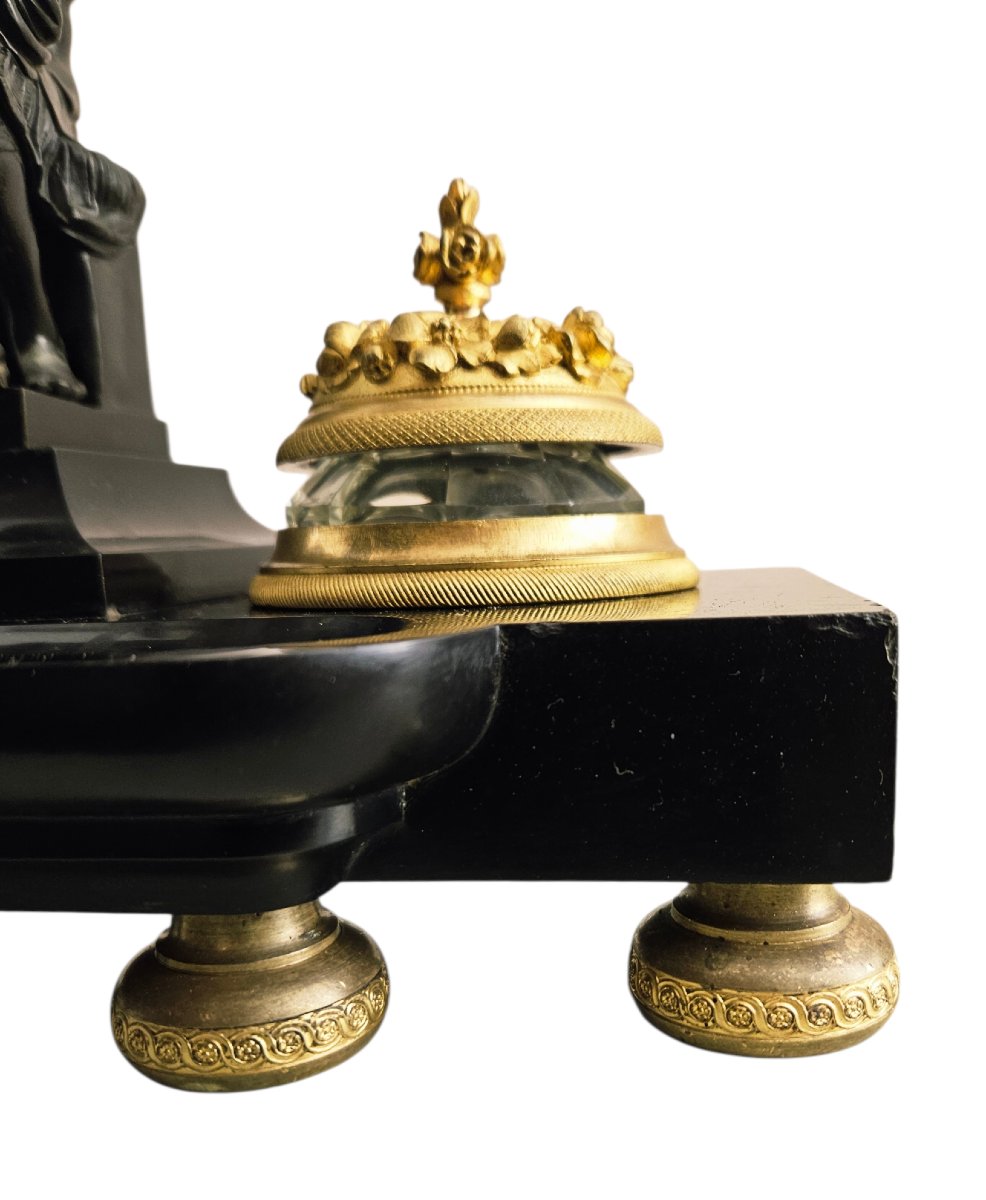 Ecritoire en marbre et bronze Napoléon III-photo-1