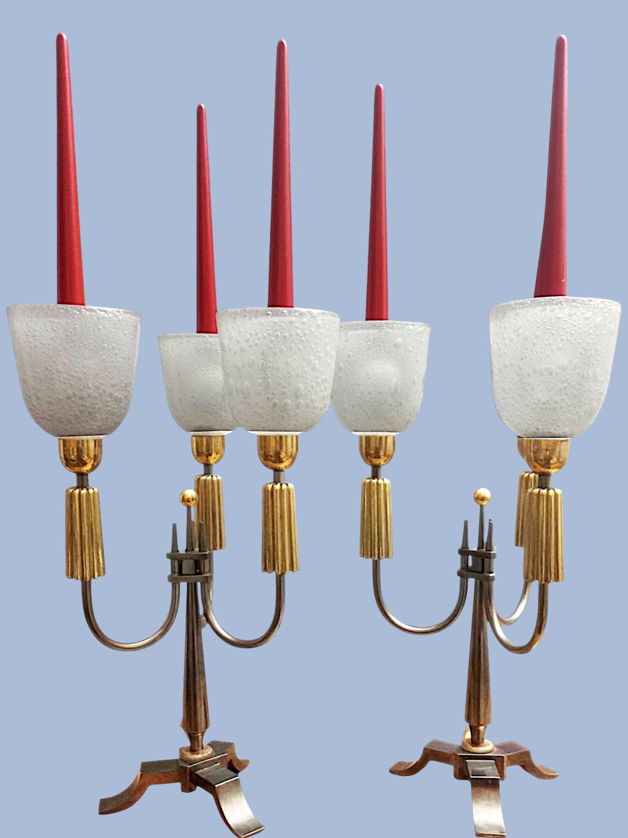 Paire de candélabres début XXe siècle