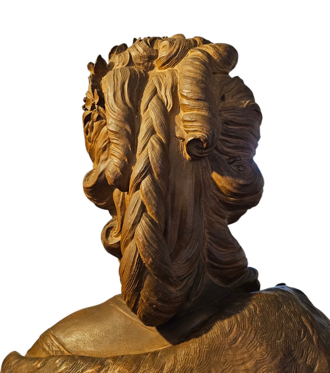 Important buste de Marie-Antoinette sur colonne Ht 207 cm-photo-2