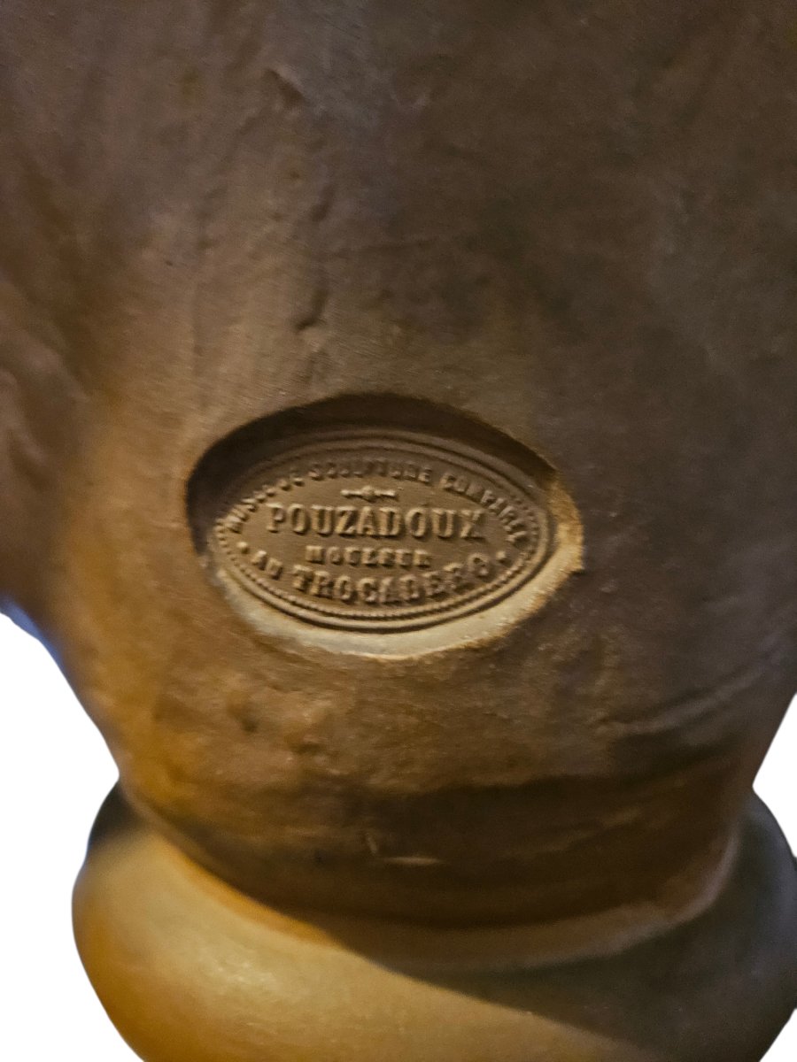 Important buste de Marie-Antoinette sur colonne Ht 207 cm-photo-4