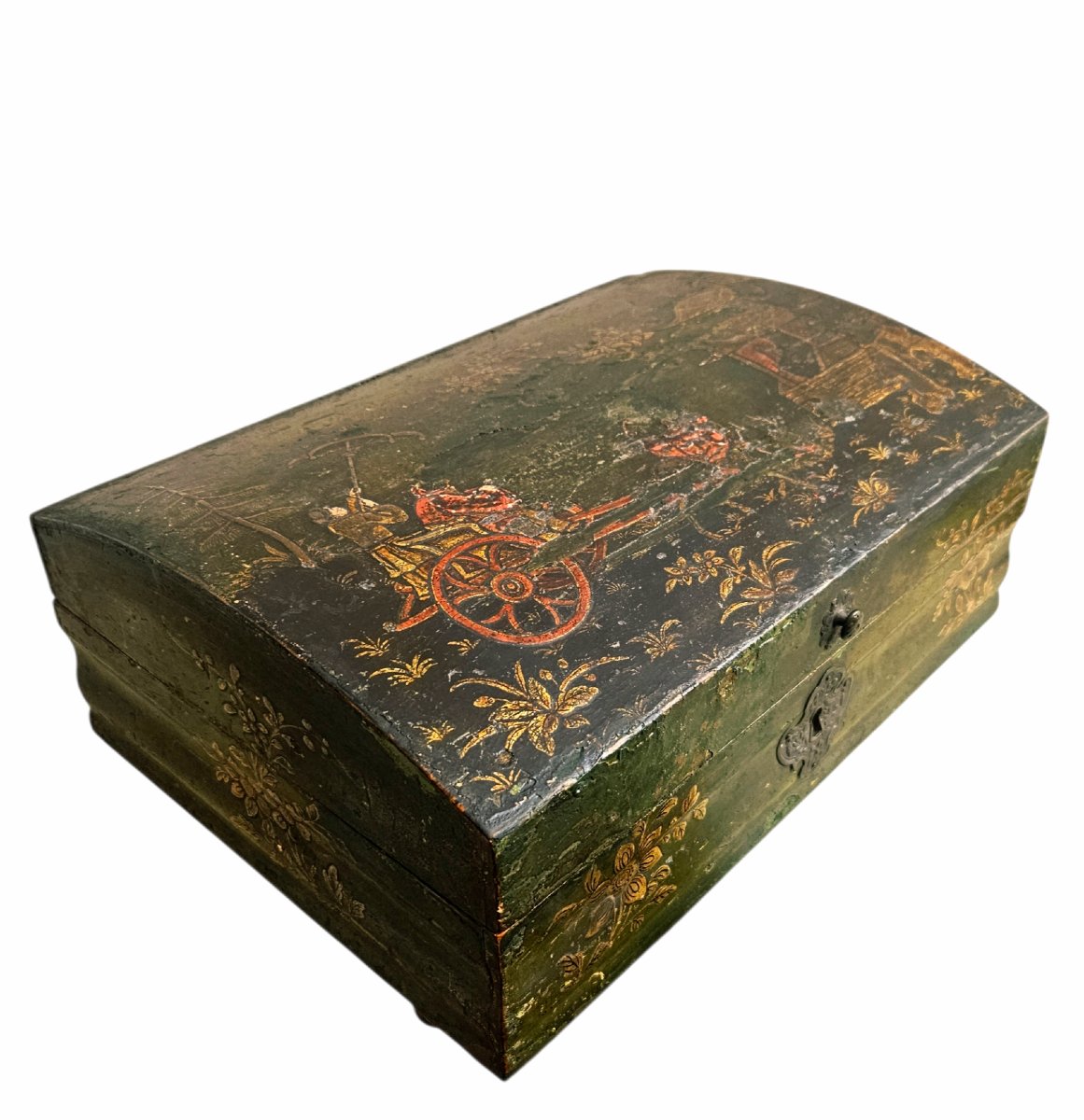 Boîte à perruque en vernis Martin XVIIIème-photo-2