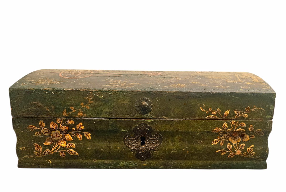 Boîte à perruque en vernis Martin XVIIIème-photo-3