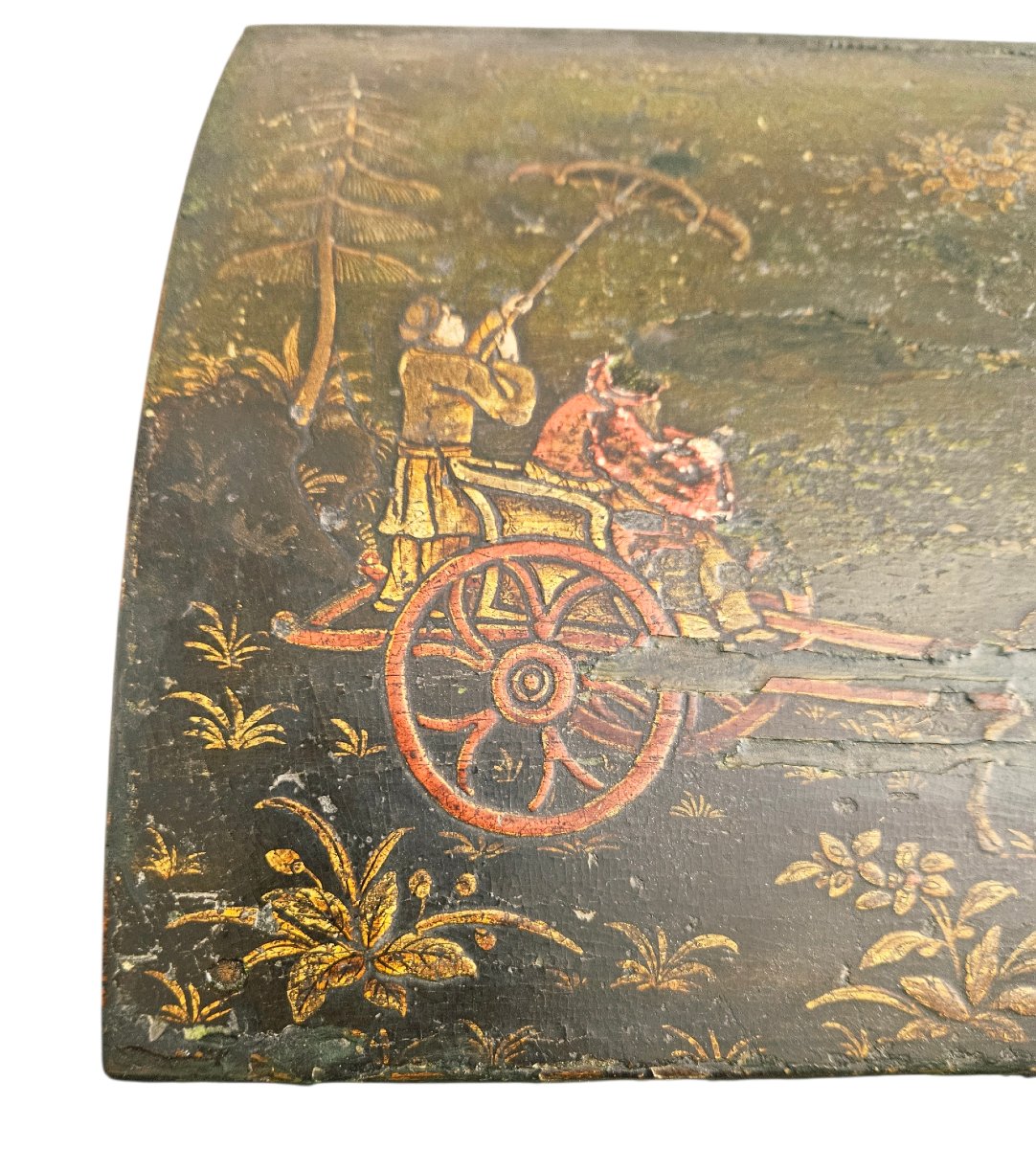 Boîte à perruque en vernis Martin XVIIIème-photo-2