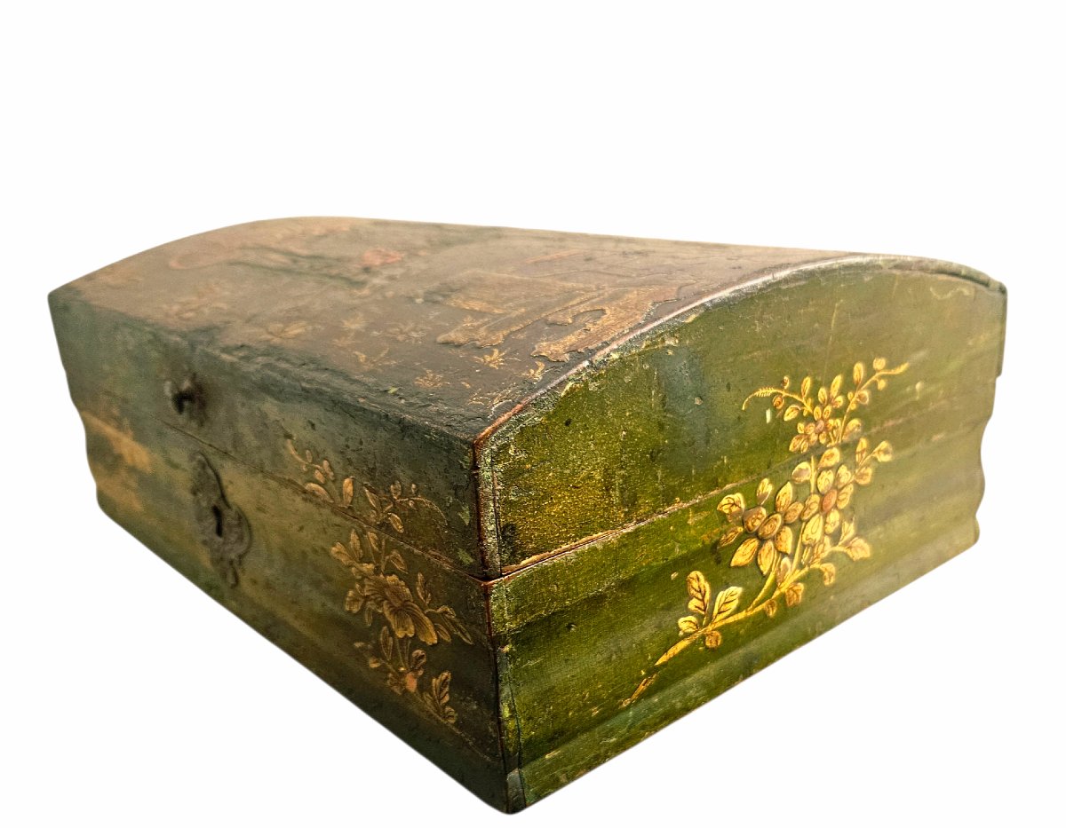 Boîte à perruque en vernis Martin XVIIIème-photo-7