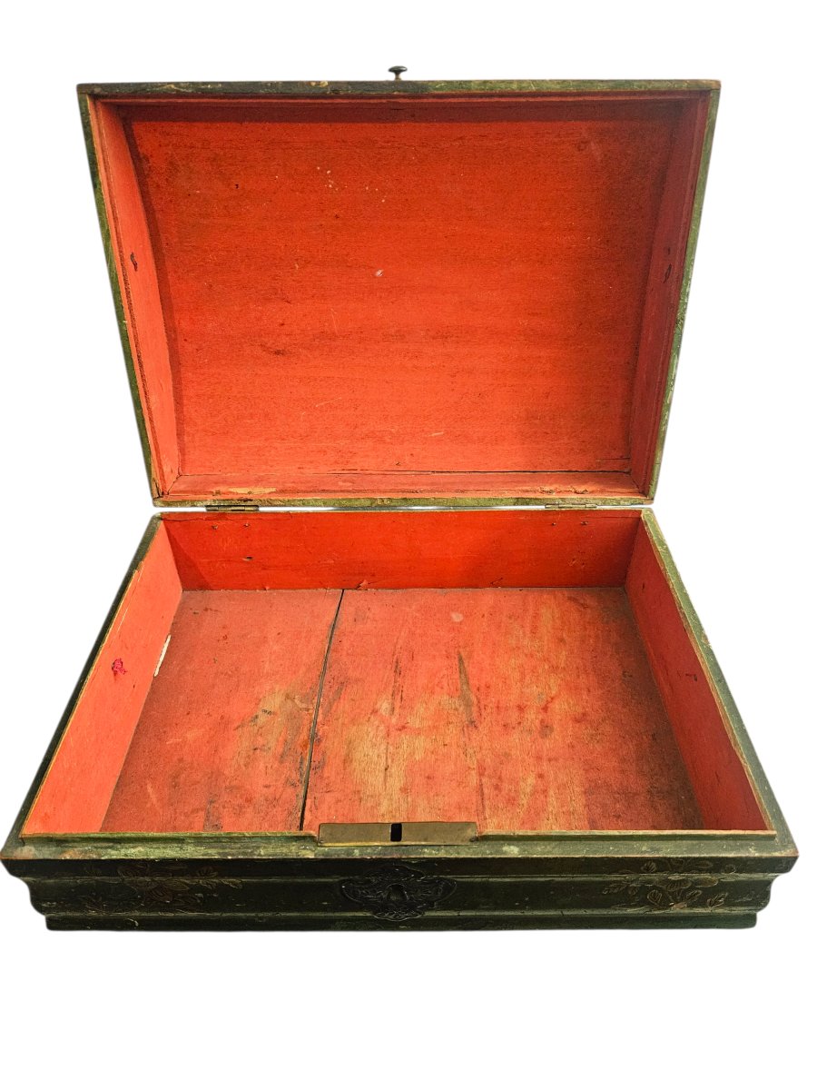 Boîte à perruque en vernis Martin XVIIIème-photo-8