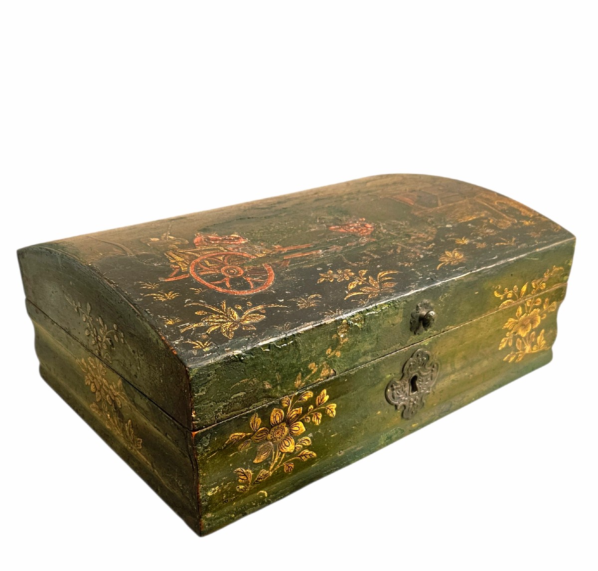 Boîte à perruque en vernis Martin XVIIIème