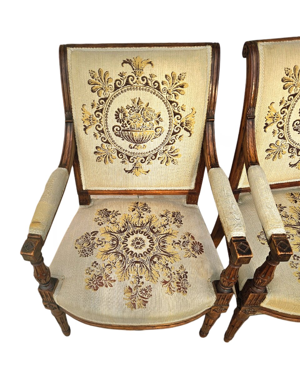 Fauteuils fin XVIIIème à dossier renversé-photo-3