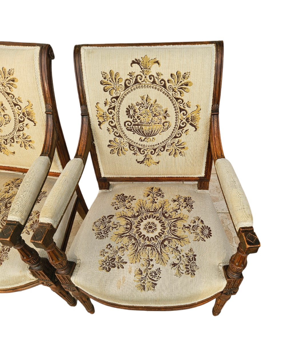 Fauteuils fin XVIIIème à dossier renversé-photo-4