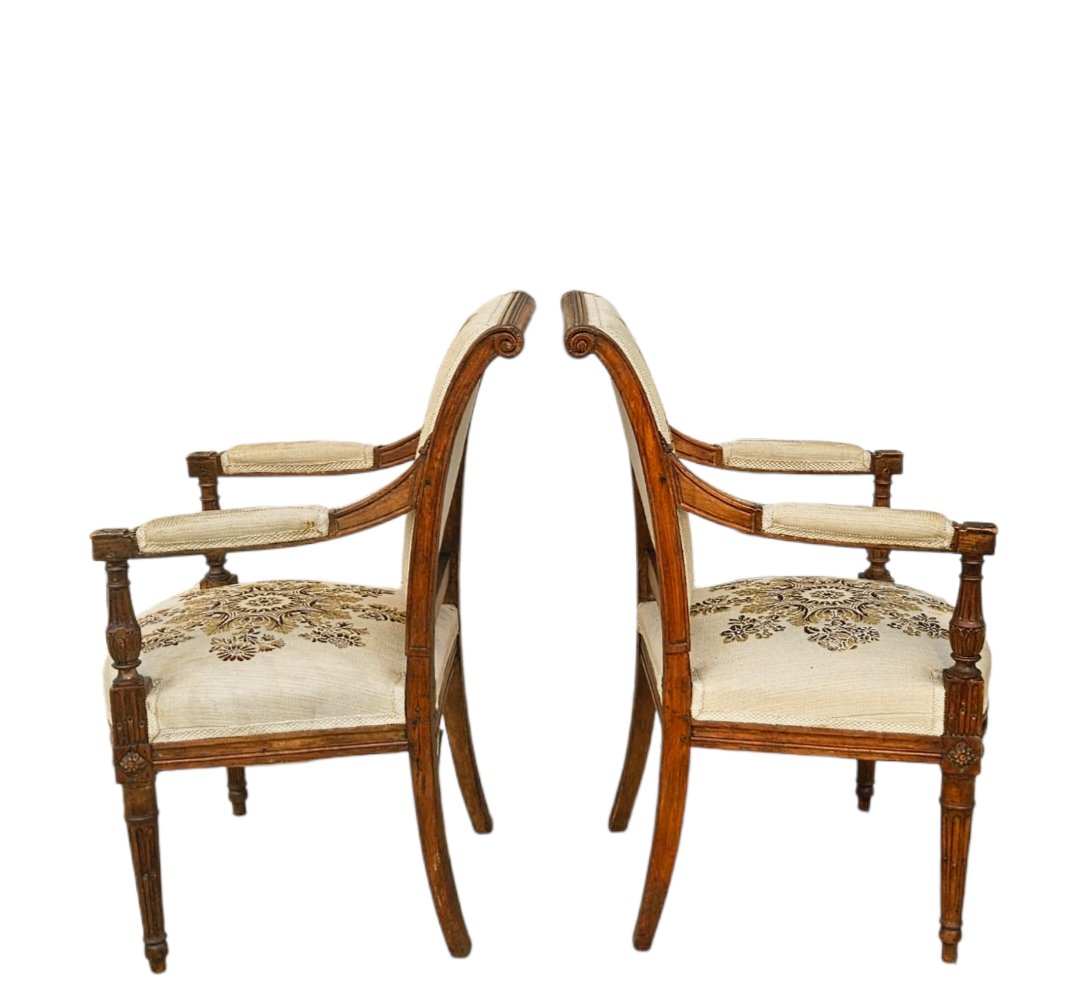 Fauteuils fin XVIIIème à dossier renversé-photo-2