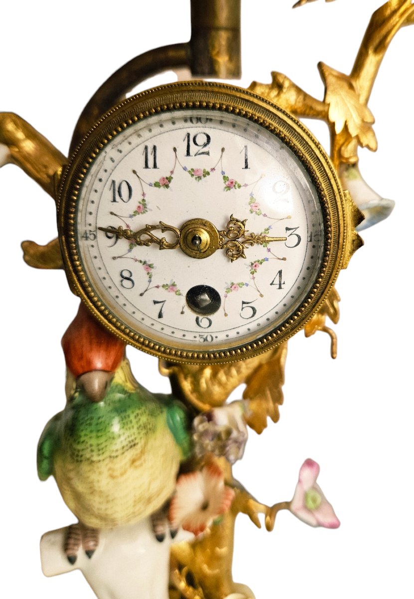 Meissen Porcelain Parrot With Gilt Bronze Mount-photo-2