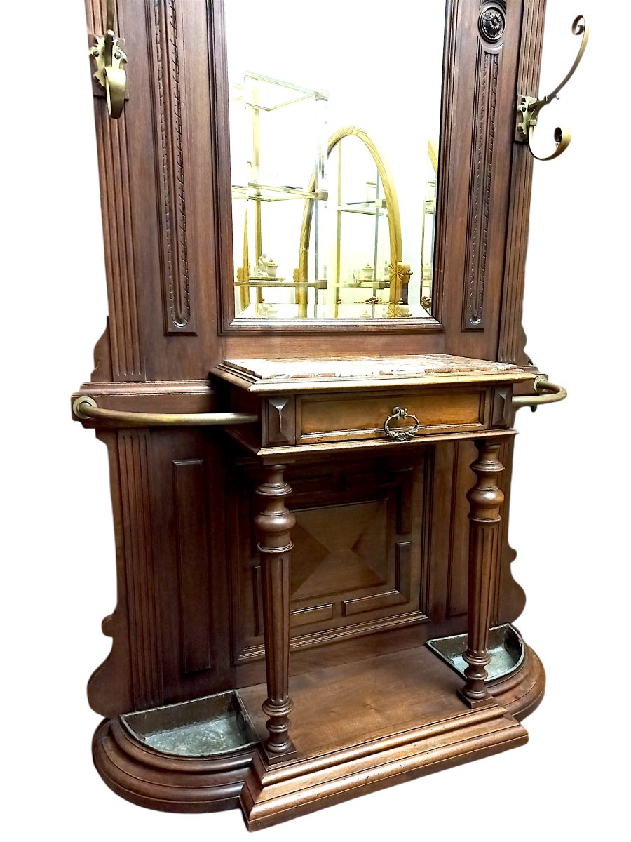 Walnut Coat Rack, Circa 1900-photo-2