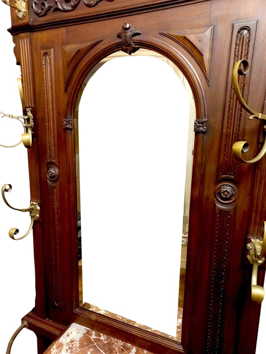Walnut Coat Rack, Circa 1900-photo-3