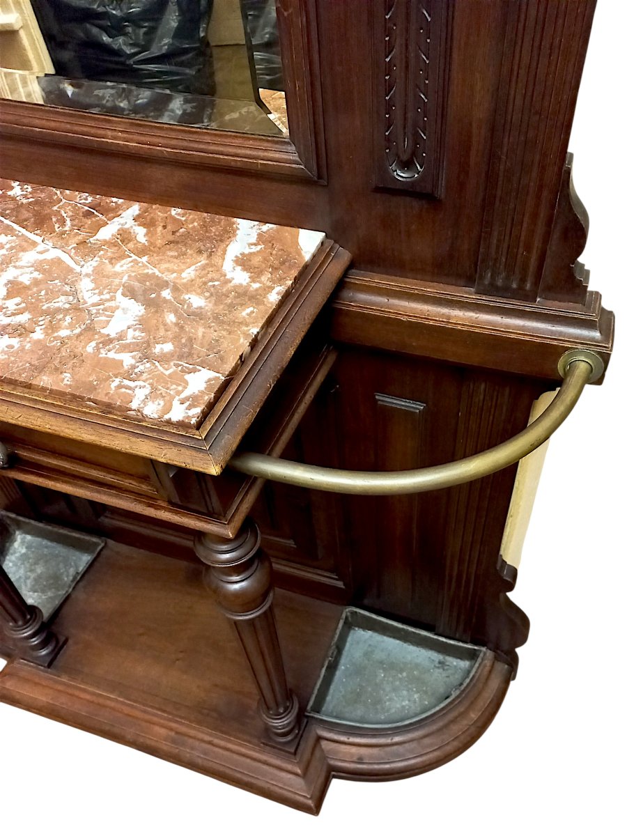 Walnut Coat Rack, Circa 1900-photo-6