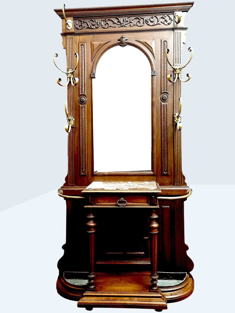Walnut Coat Rack, Circa 1900