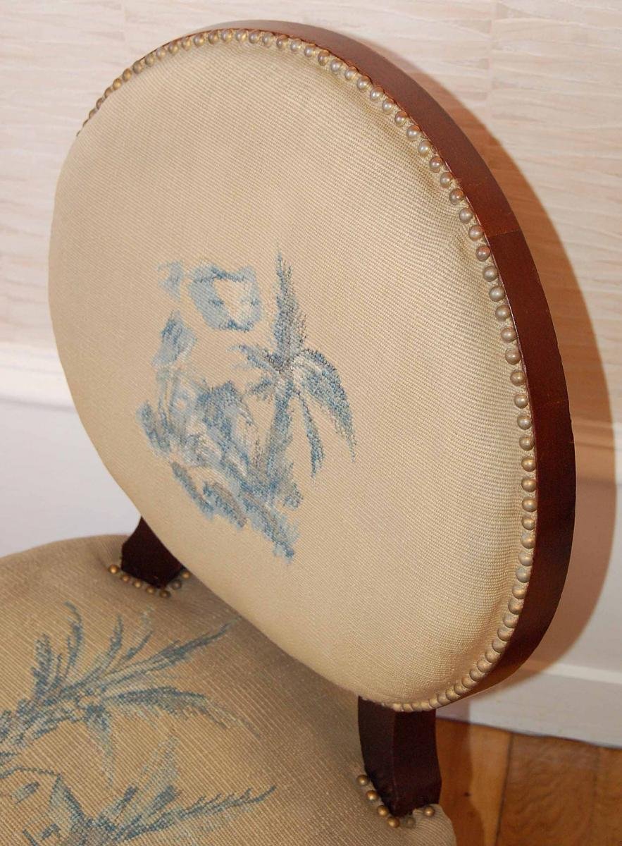 Paire de Chauffeuses Art Déco attribuée à Jean Pascaud-photo-6