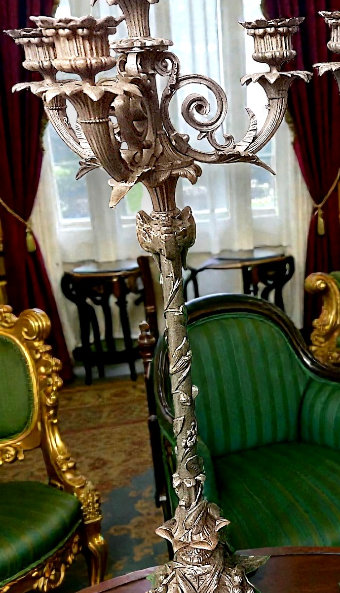 Pair Of 19th-century Patinated Bronze Candelabra-photo-4