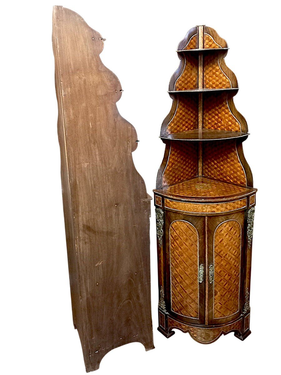 Paire d'encoignures marquetées Napoléon III-photo-6