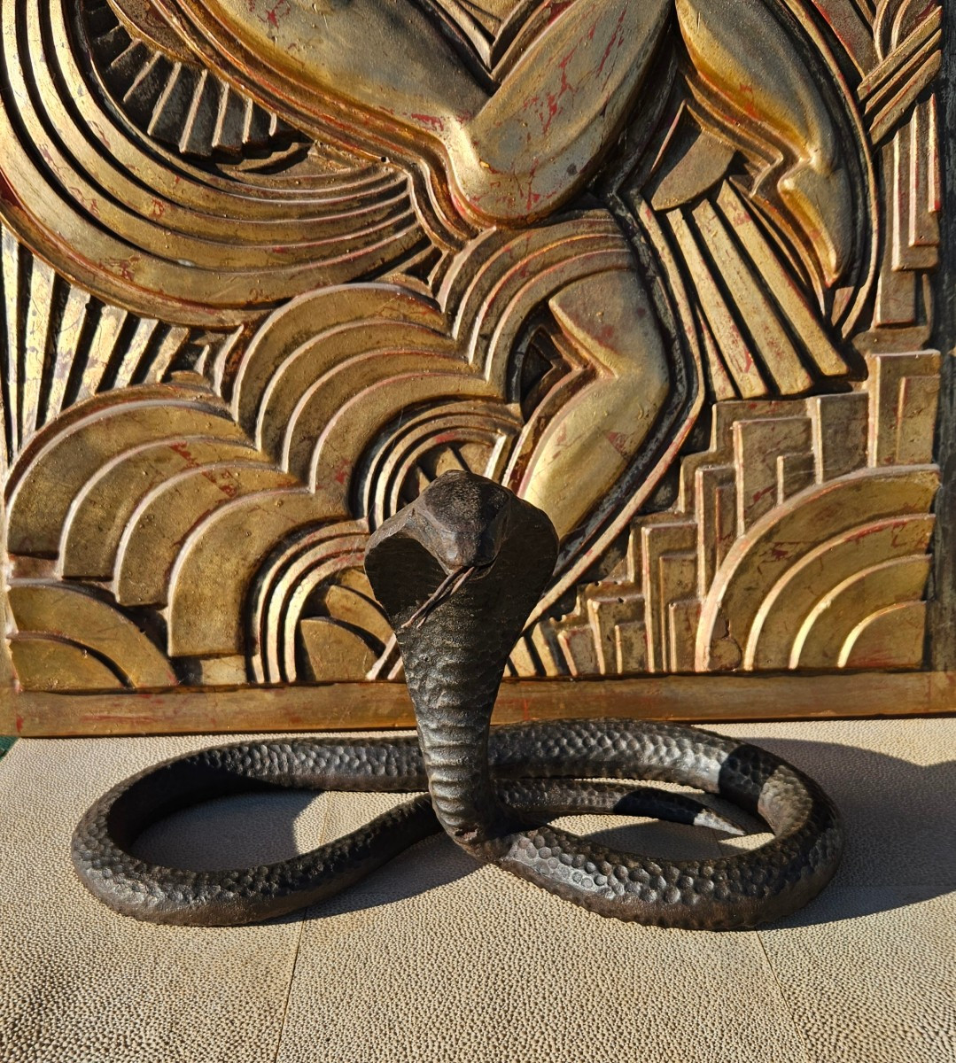 Sculpture Serpent fer forgé Art Déco