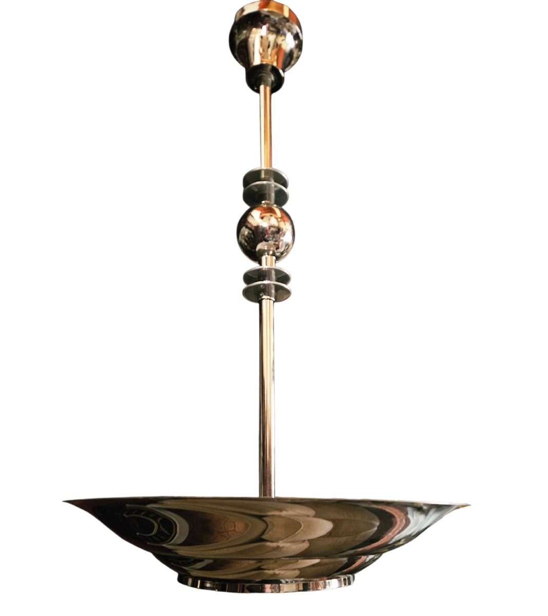 Pair Of Large Modernist Art Deco Chandeliers-photo-2