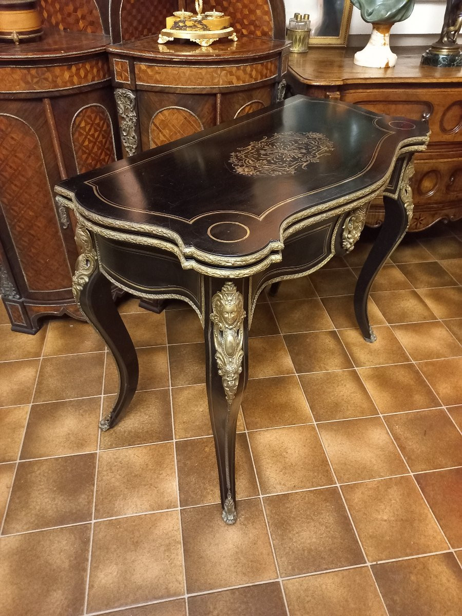 Table à Jeux à Espagnolettes Napoléon III-photo-3