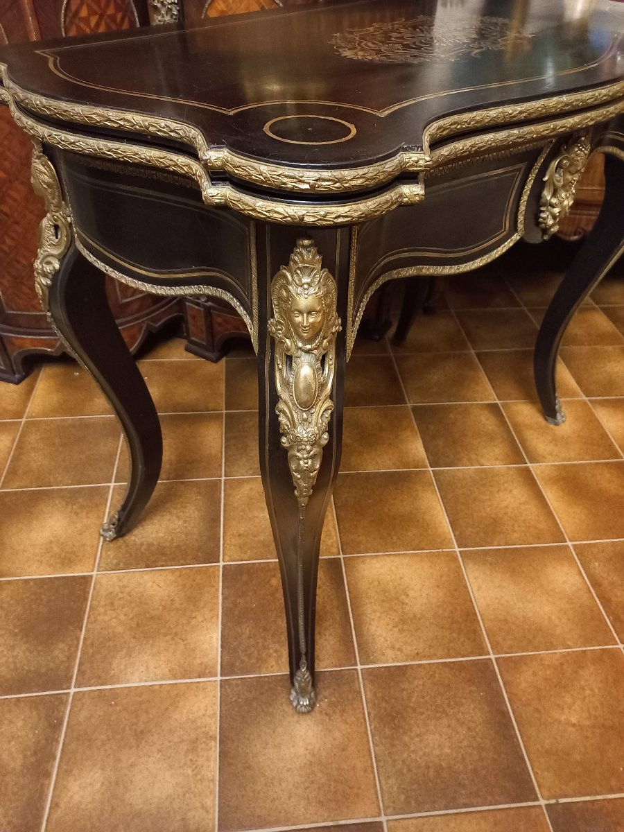 Table à Jeux à Espagnolettes Napoléon III-photo-4