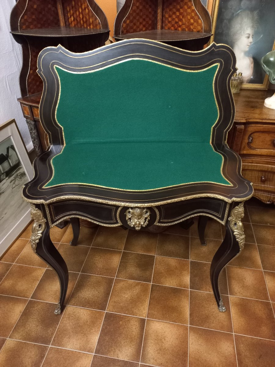 Table à Jeux à Espagnolettes Napoléon III-photo-5