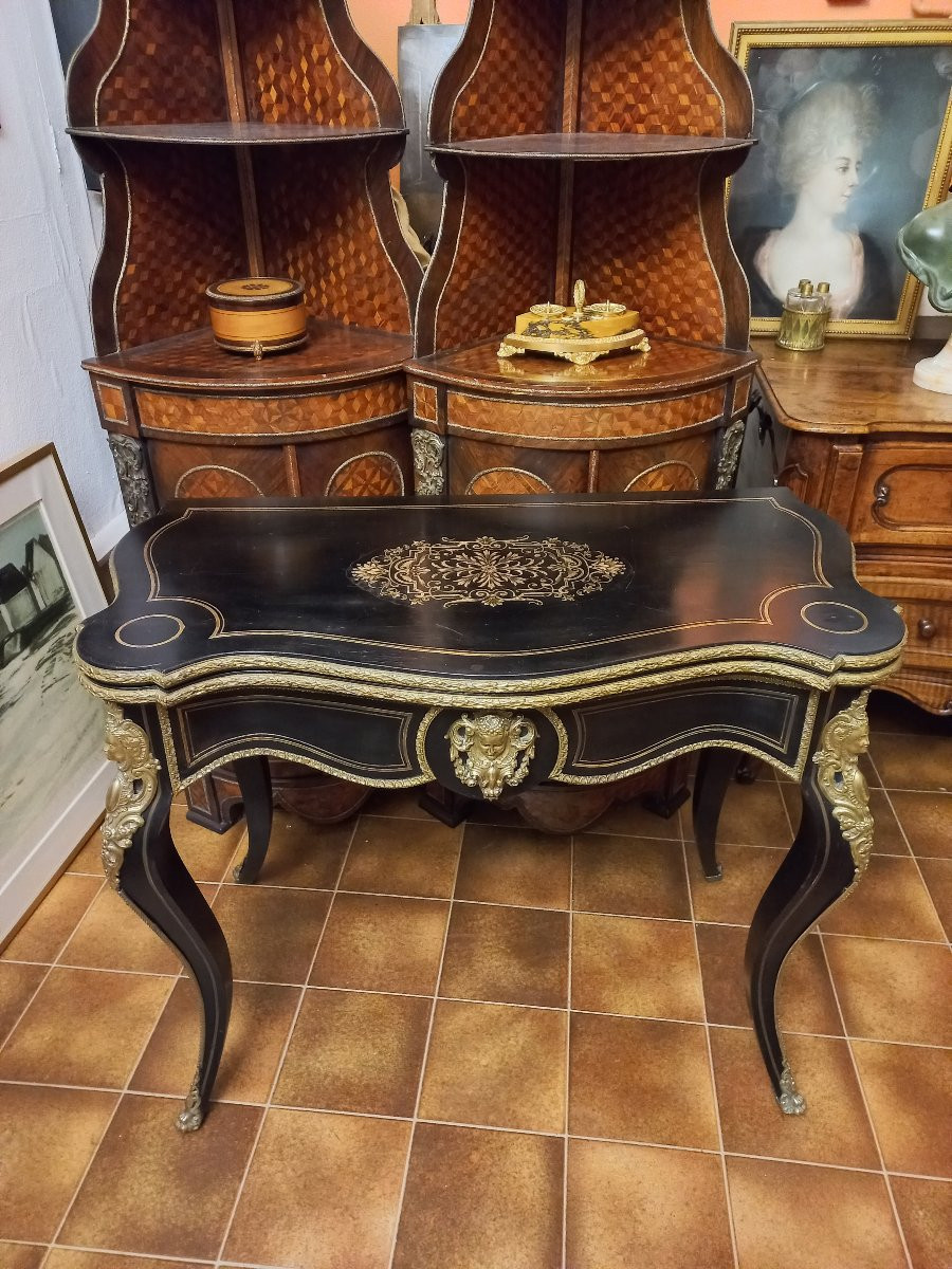 Table à Jeux à Espagnolettes Napoléon III-photo-7