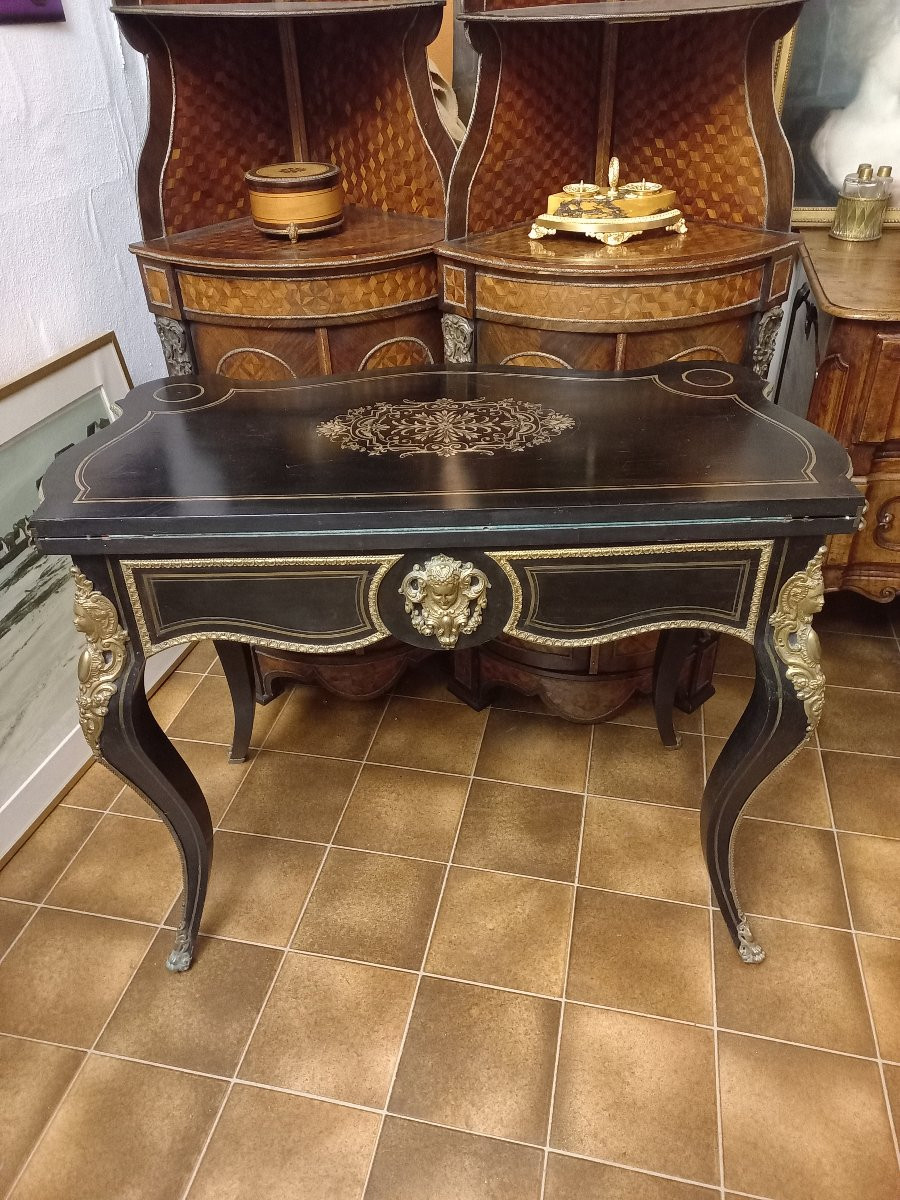 Table à Jeux à Espagnolettes Napoléon III-photo-8