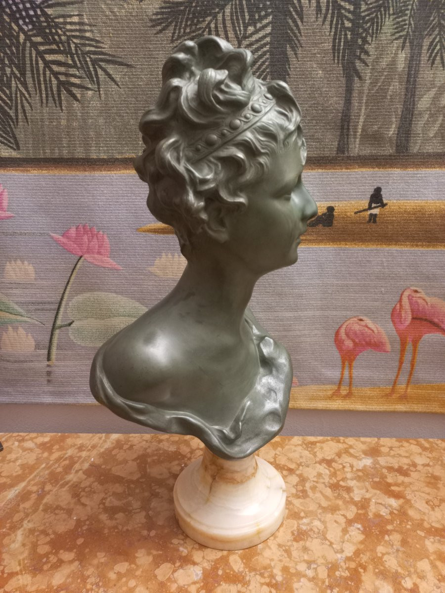 Important buste en bronze H56cm Joseph Van Den Kerckhove -photo-2