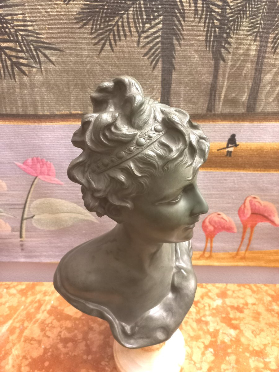 Important buste en bronze H56cm Joseph Van Den Kerckhove -photo-6