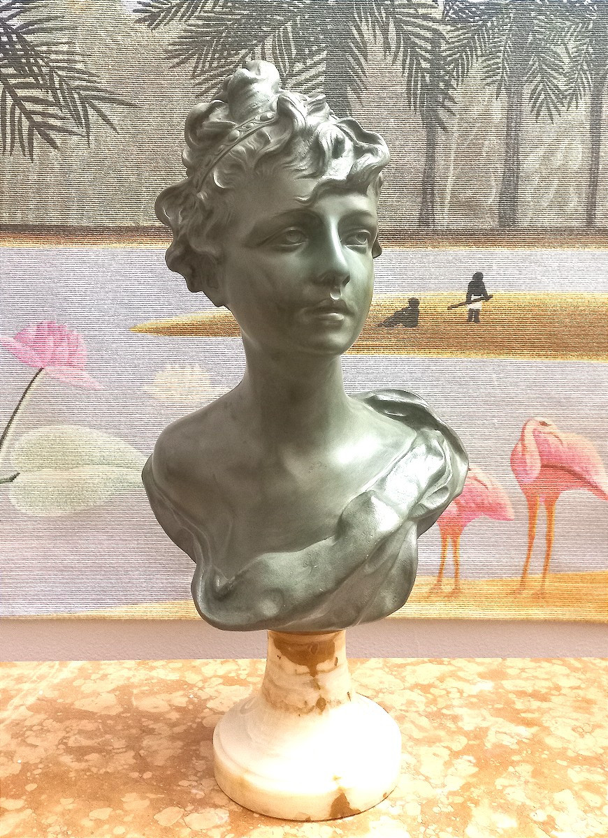 Important buste en bronze H56cm Joseph Van Den Kerckhove 